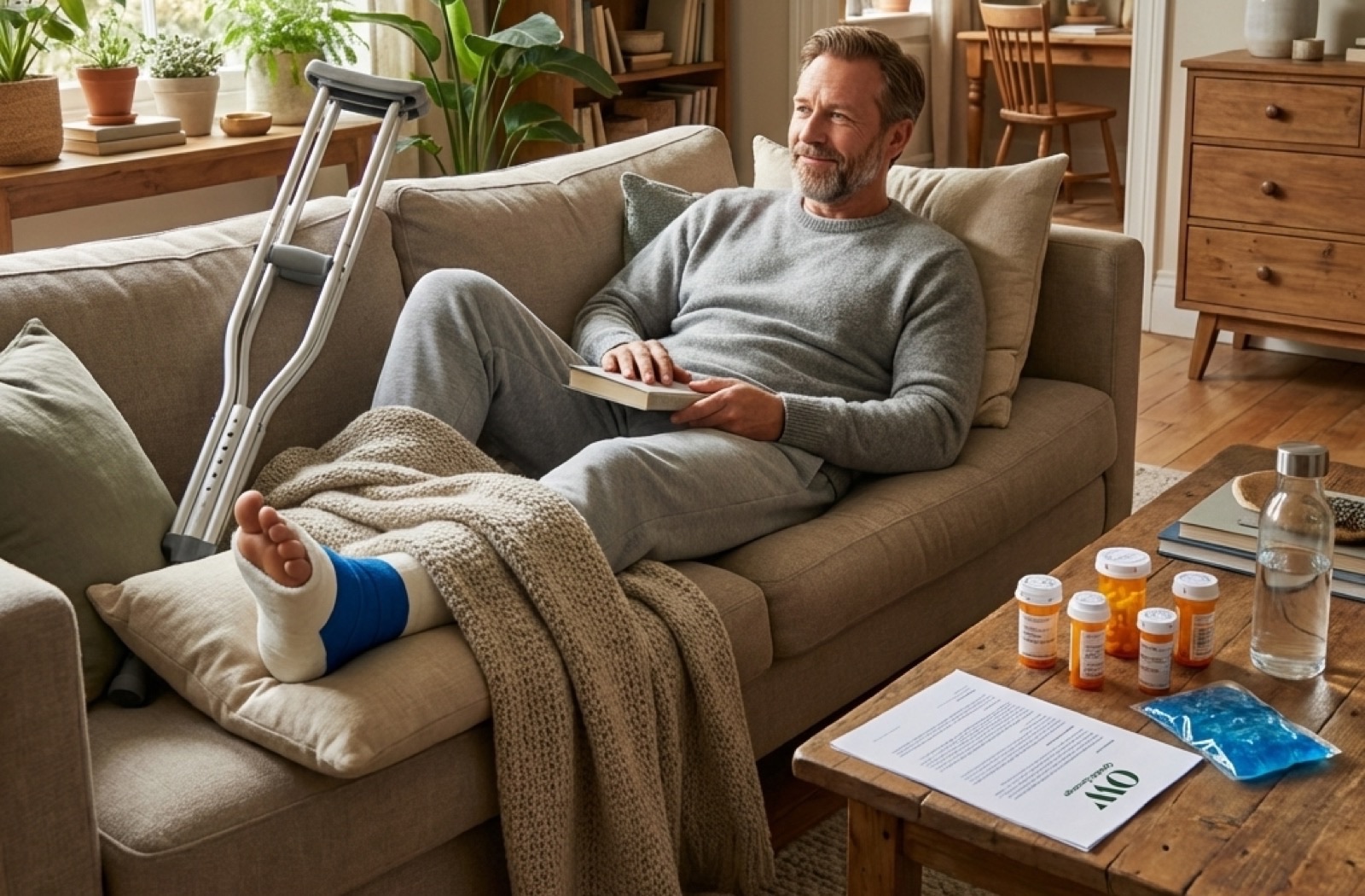 Patient recovering at home